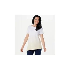 Elizabeth & Clarke Dip-Dye Knit Top with StainTech Sz Medium